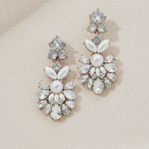 Olive & PIper Lenny Drop Earring - Pearl, Rhinestone, Gold